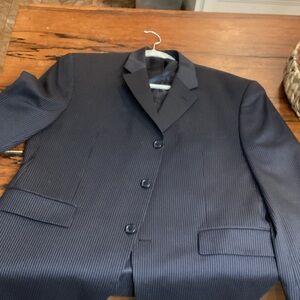 Men's Navy Pinstripe Suit Jacket